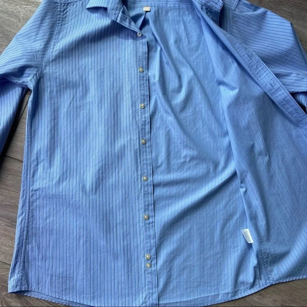 Michael Kors Blue Striped Button Down Dress Shirt - Picture 13 of 14